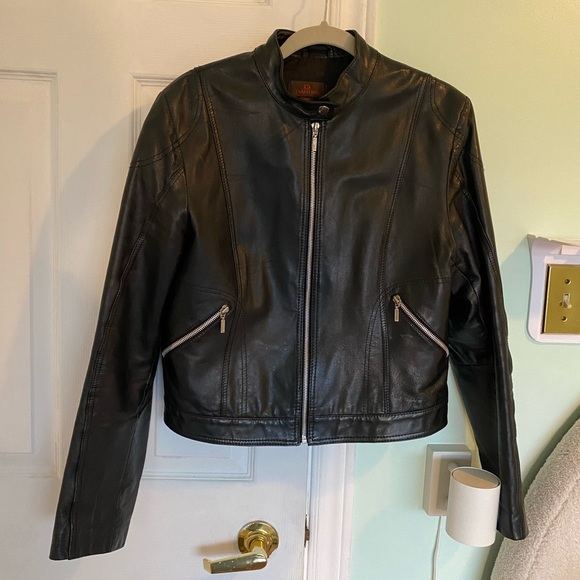 Danier black leather coat size small - Picture 1 of 6